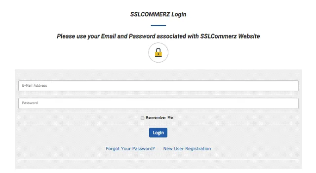 SSLCOMMERZ Login